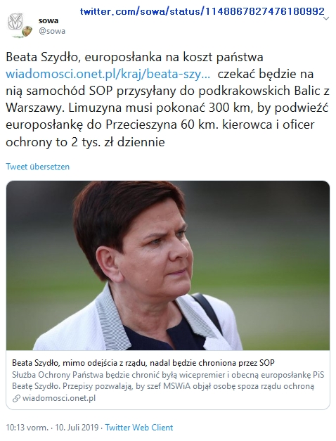 Screenshot_2019-07-10 sowa auf Twitter „Beata Szydło, europosłanka na koszt państwa https t co qlBG1u2aJw czekać będzie na [...]